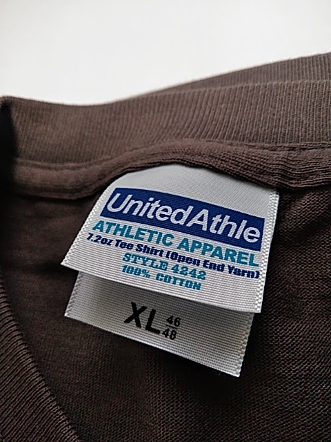 廃盤 未使用品 5枚セット ユナイテッドアスレ 7.2オンス Tシャツ XL united athle 4242 チャコールグレー USコットン100％ 新品 レア_画像4