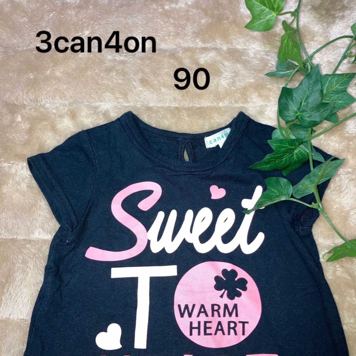 【3can4on】 Tシャツ 半袖 半袖Tシャツ　90  ベビー　キッズ　子供服　女の子　ファッション　アパレル