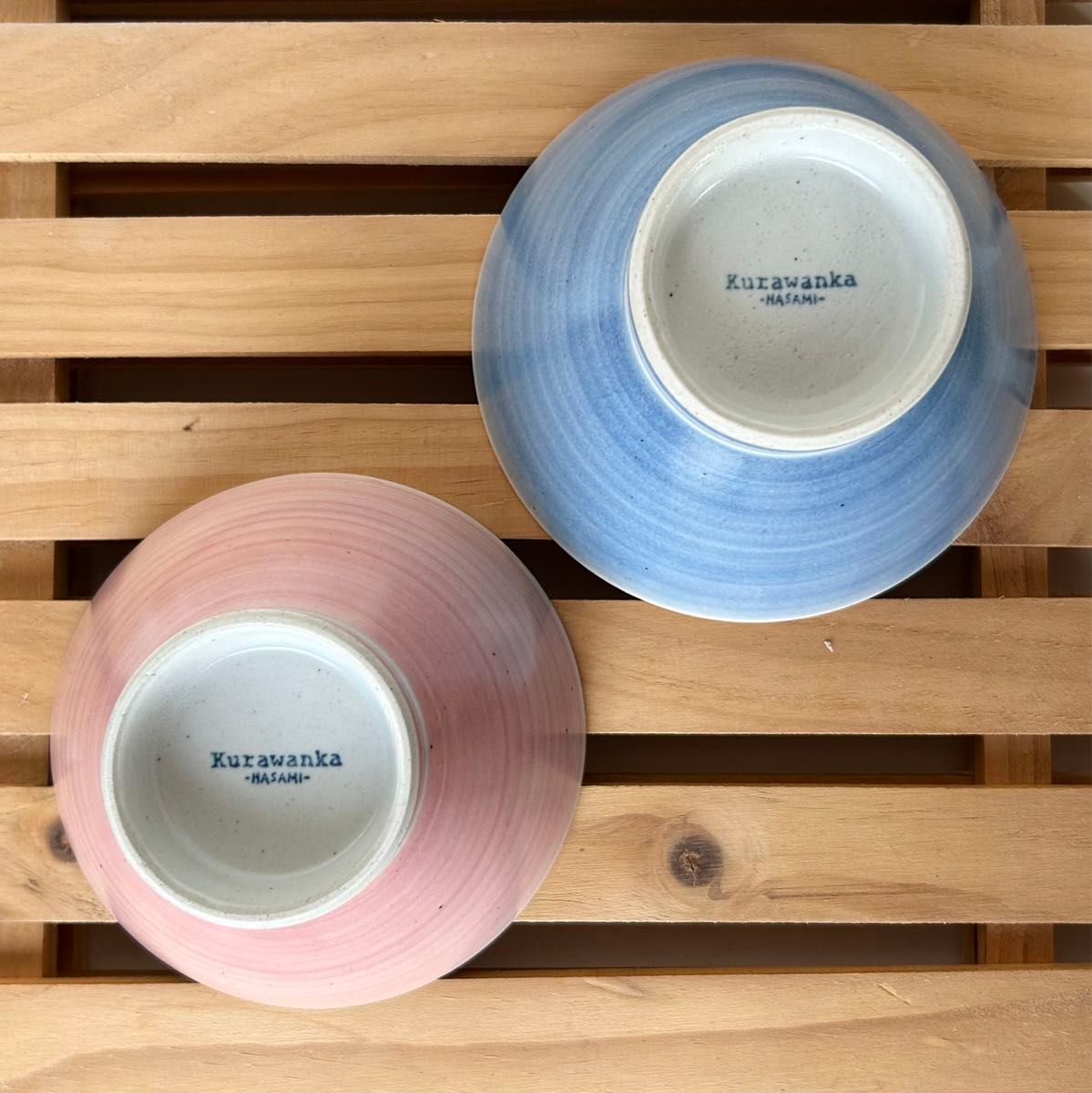 波佐見焼 夫婦茶碗 2個セット ピンク ブルー 新品 かわいい