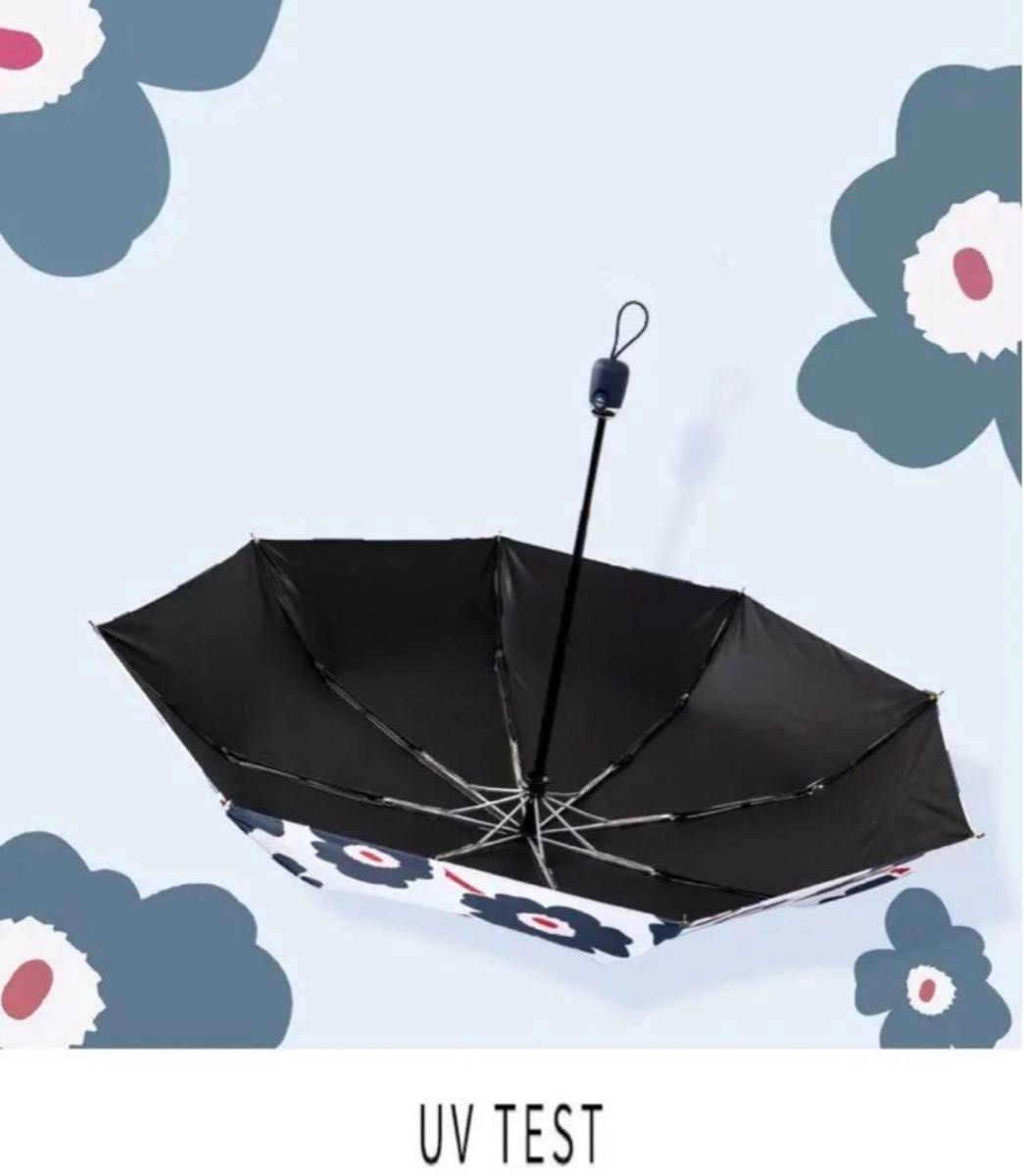 未使用/大きな花柄 雨晴兼用 UVカット 自動折り畳傘アンブレラおしゃれ