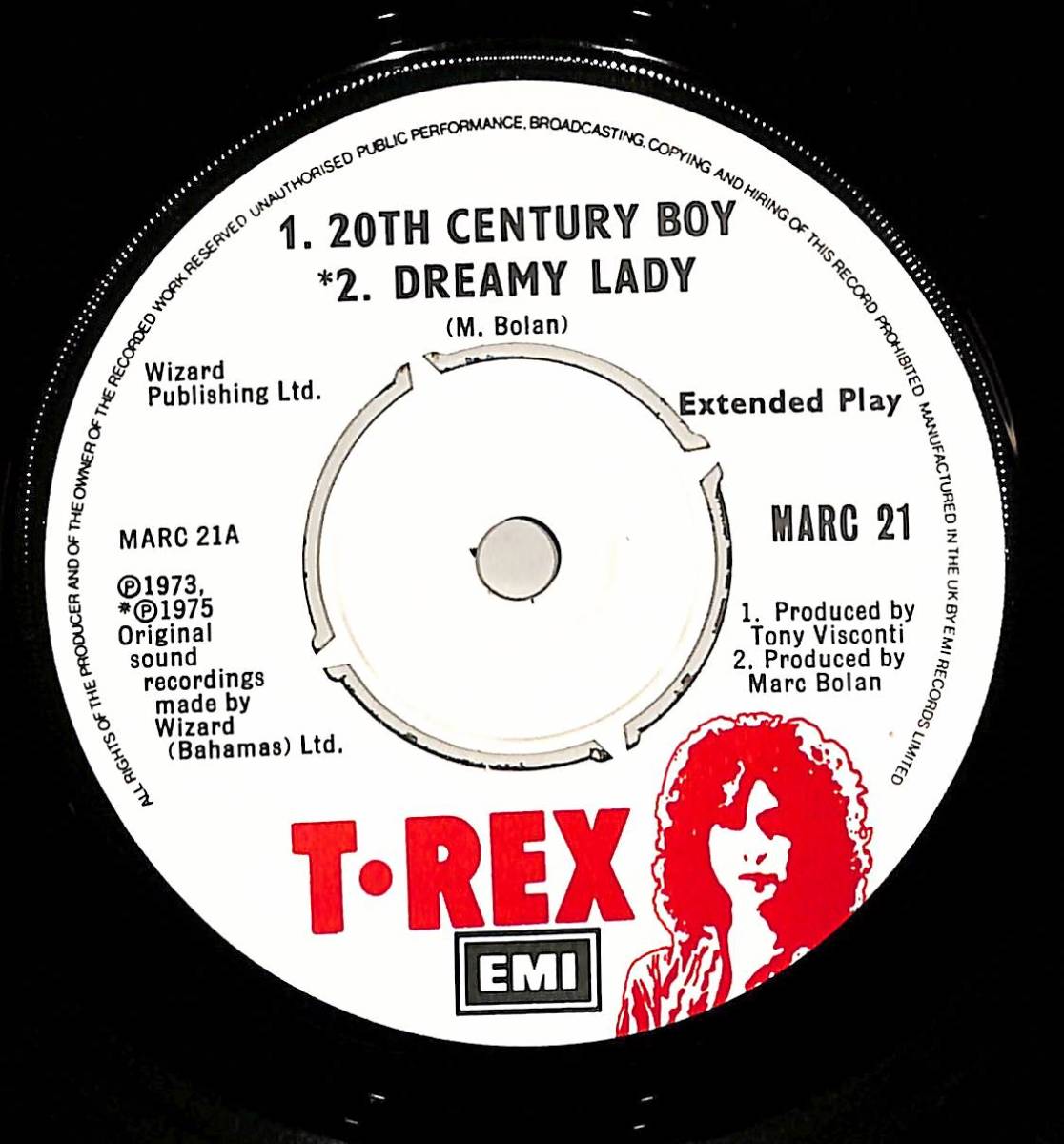 C00193219/EP/T-Rex「20th Century Boy/Dreamy Lady(1982年：MARC-21)」_画像3