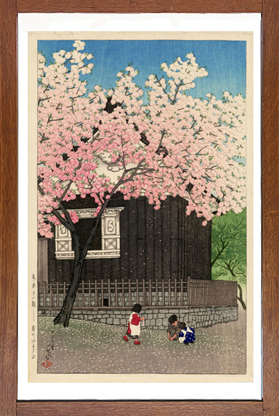 川瀬巴水 版画 東京十二題・春の愛宕山-大正10年 38.5x26.3cm 川瀬巴水 版画 東京十二題・春の愛宕山-大正10年 38.5x26.3cm