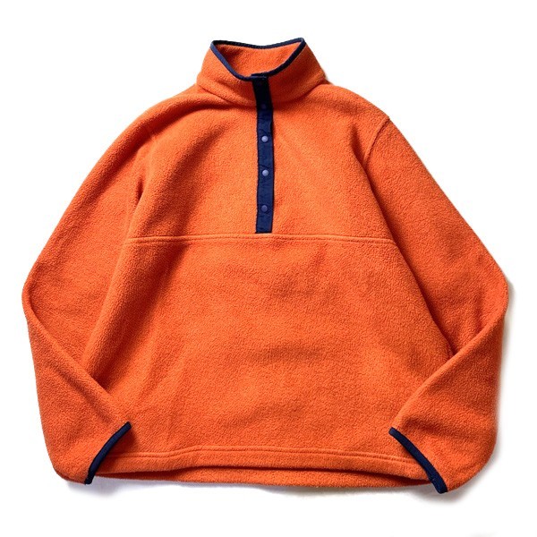 2024年 お歳暮・冬ギフト特集 エルエルビーン L.L.Bean USA製 00s 90s アウトドア女子♪ プルオーバー レディース S オレンジ レアカラー ジャケット フリース スナップT 女性用