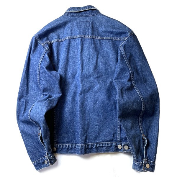 超名作! 90s 日本製 Levi's リーバイス 70651 ヴィンテージ トラッカー デニムジャケット Gジャン オレンジタブ 濃紺 Mサイズ メンズ 古着_画像2