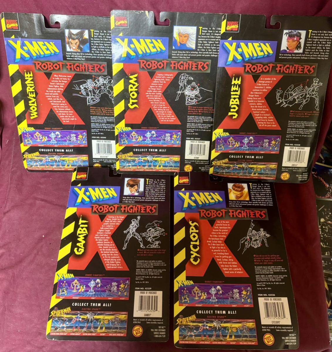 '97 TOYBIZ『X-MEN』ROBOT FIGHTERSアクションフィギュア 全5種セット MARVEL WOLVERINE GAMBIT STORM JUBILEE CYCLOPS_画像7