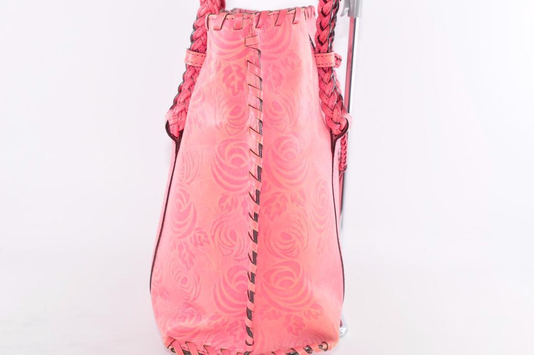 ANNA SUI アナスイ ローズ フラワー 花 ハンドバッグ 手さげかばん PVC レザー 革 ピンク レディース 女性 保存袋付き IM1227の画像5