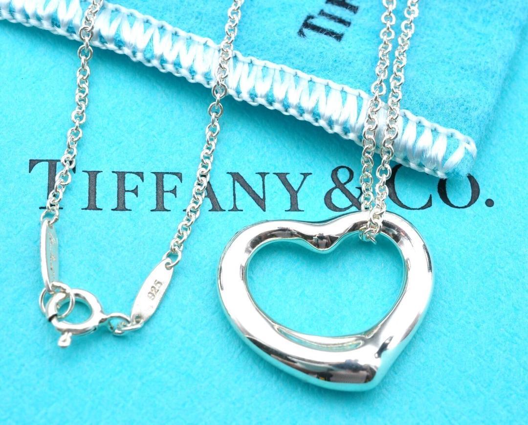 Tiffany & Co ティファニー オープンハート ネックレス アクセサリー スターリングシルバー925 銀 6.8g レディース 女性 保存袋付き 12204
