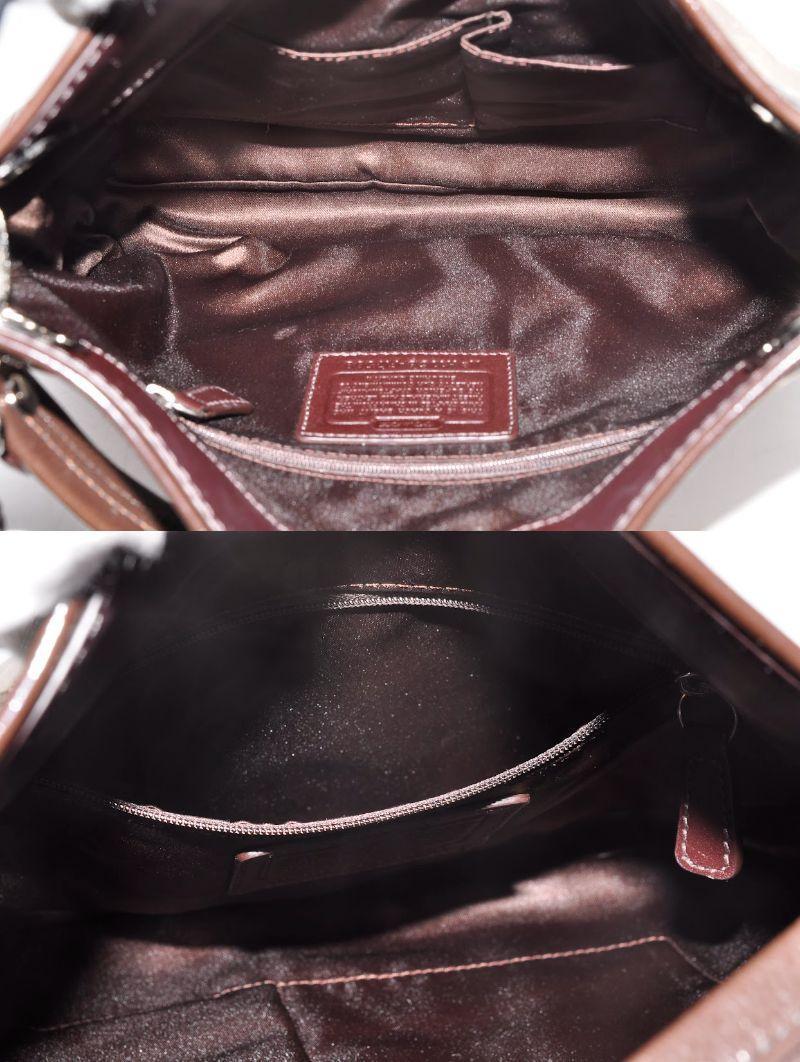  beautiful goods COACH Coach F17599 signature shoulder bag shoulder .. bag canvas leather leather beige Brown tea color total pattern FM194