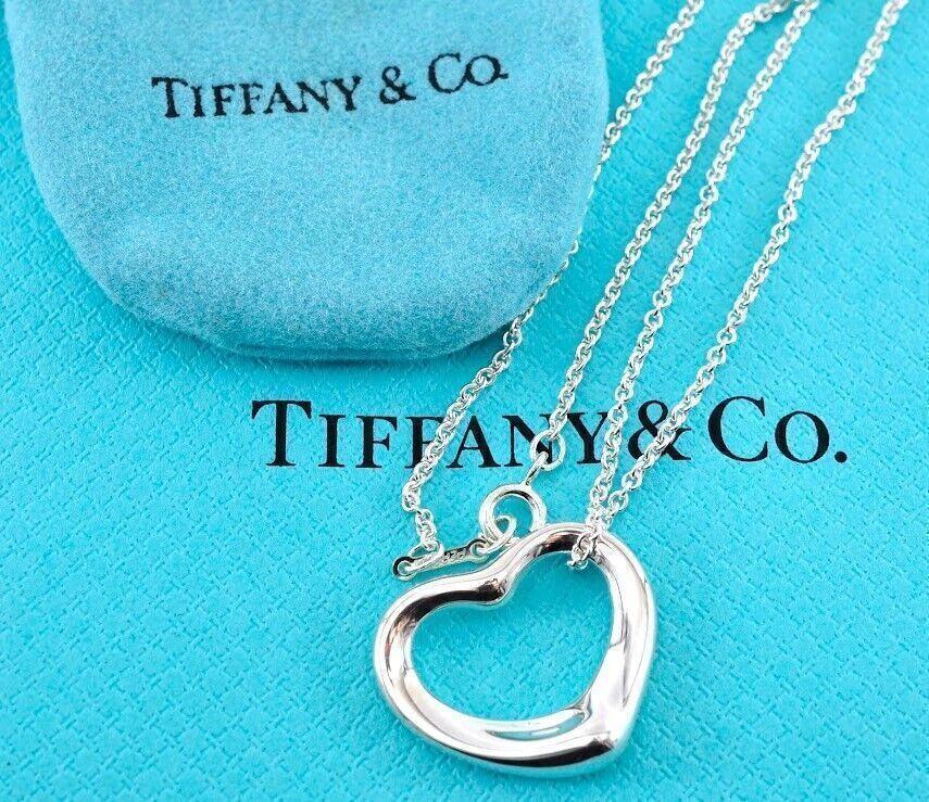 Tiffany & Co. ティファニー オープンハート ネックレス アクセサリー スターリングシルバー925 銀 レディース 女性 保存袋付き 10911_画像1