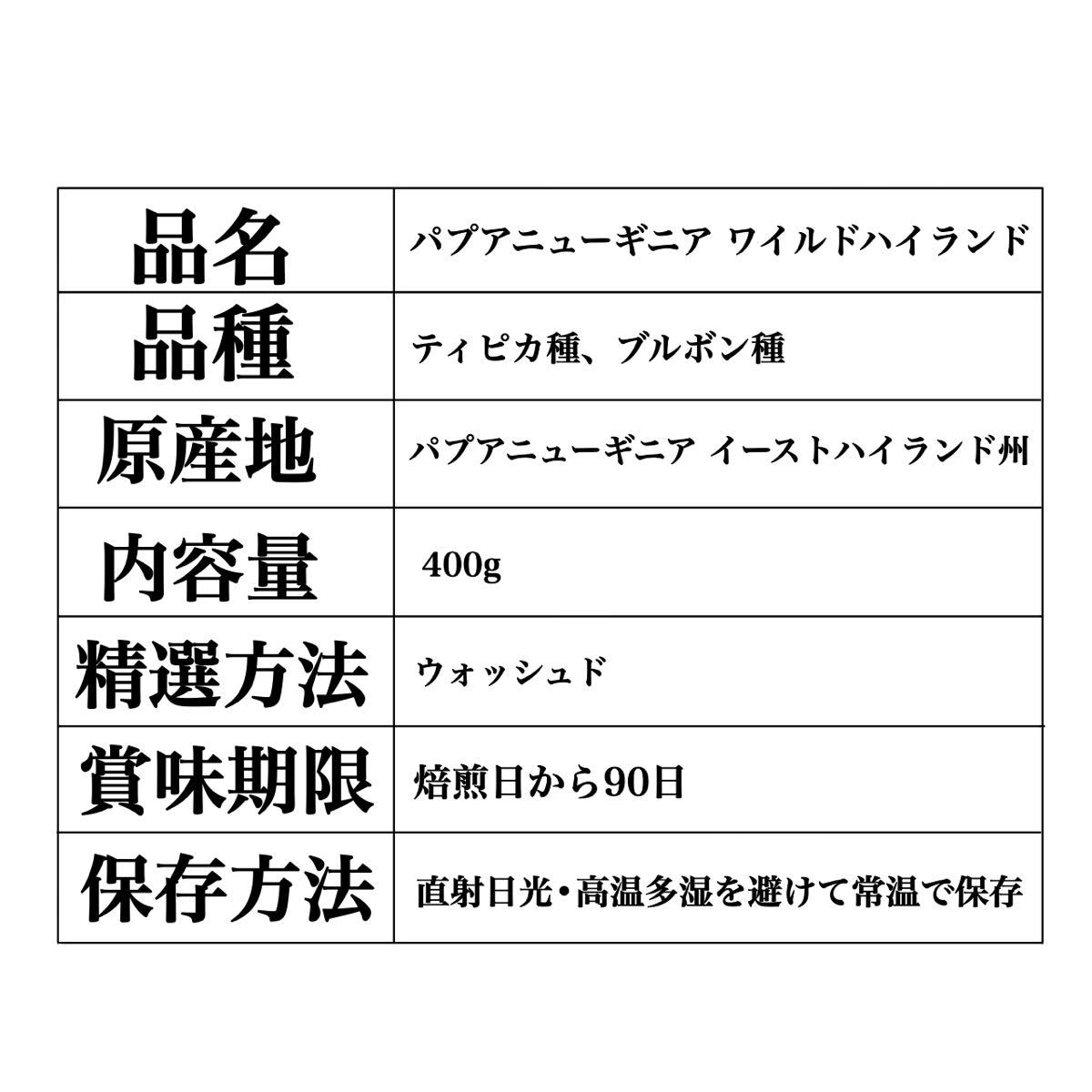 パプアニューギニア ワイルドハイランド 400g 自家焙煎 スペシャリティ コーヒー豆 珈琲豆 coffee