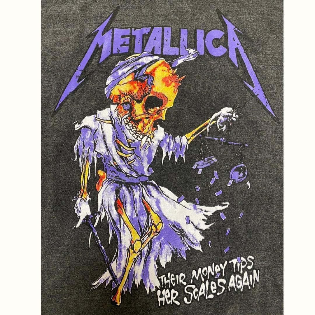 ★新品未使用★メタリカ METALLICA バンドTシャツ 半袖 ロックTシャツ ヴィンテージ加工 コットン プリント ブラック 黒 XLサイズ 2506_画像4