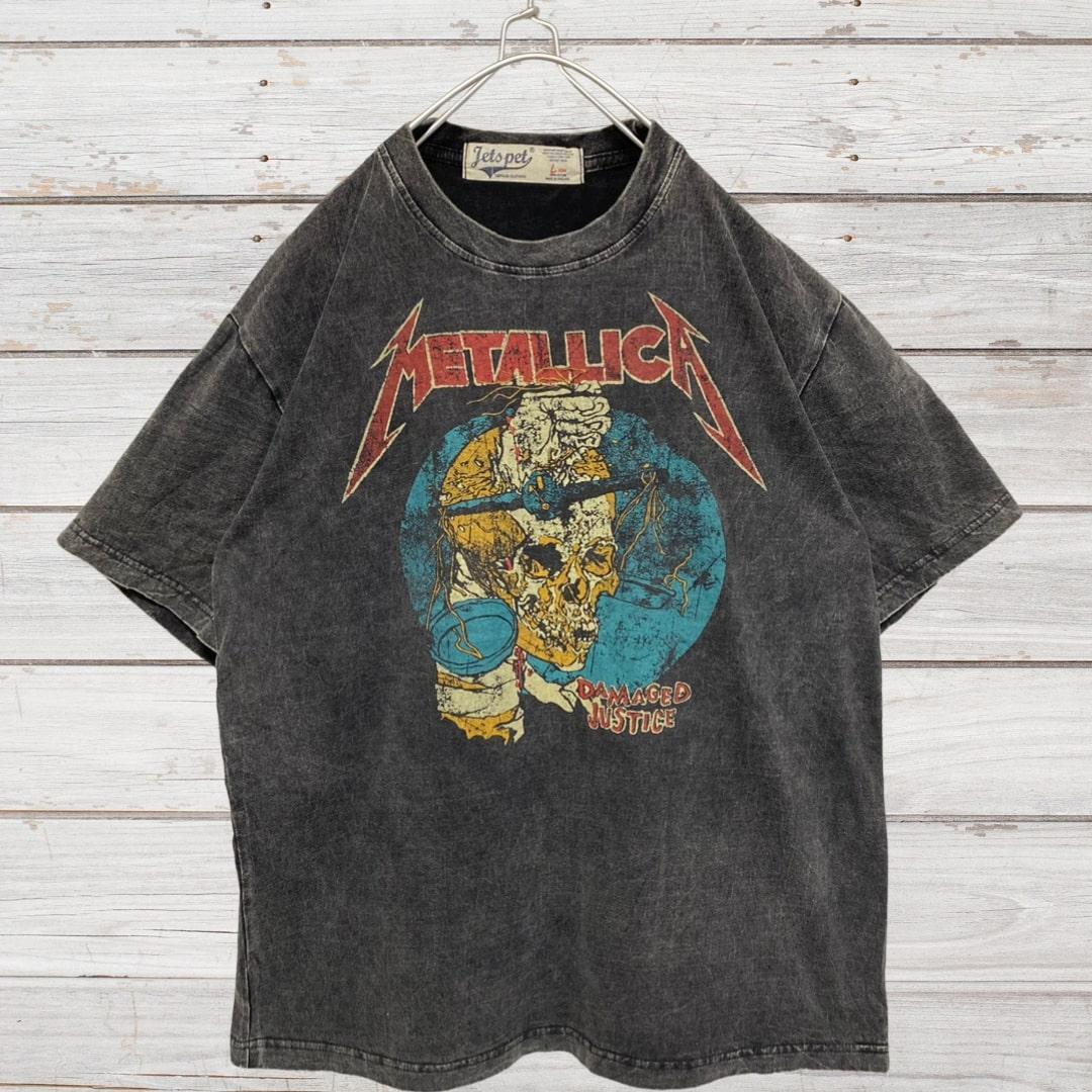 ★新品未使用★メタリカ METALLICA バンドTシャツ 半袖 ロックTシャツ ヴィンテージ加工 コットン プリント ブラック 黒 XLサイズ 2503XLの画像2