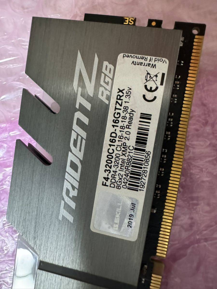 メモリ デスクトップパソコン用 G.SKILL TRIDENT Z RGB DDR4-3200 PC4-25600 8GBx2枚 合計16GB F4-3200C16D-16GTZRX 動作確認済み_画像4
