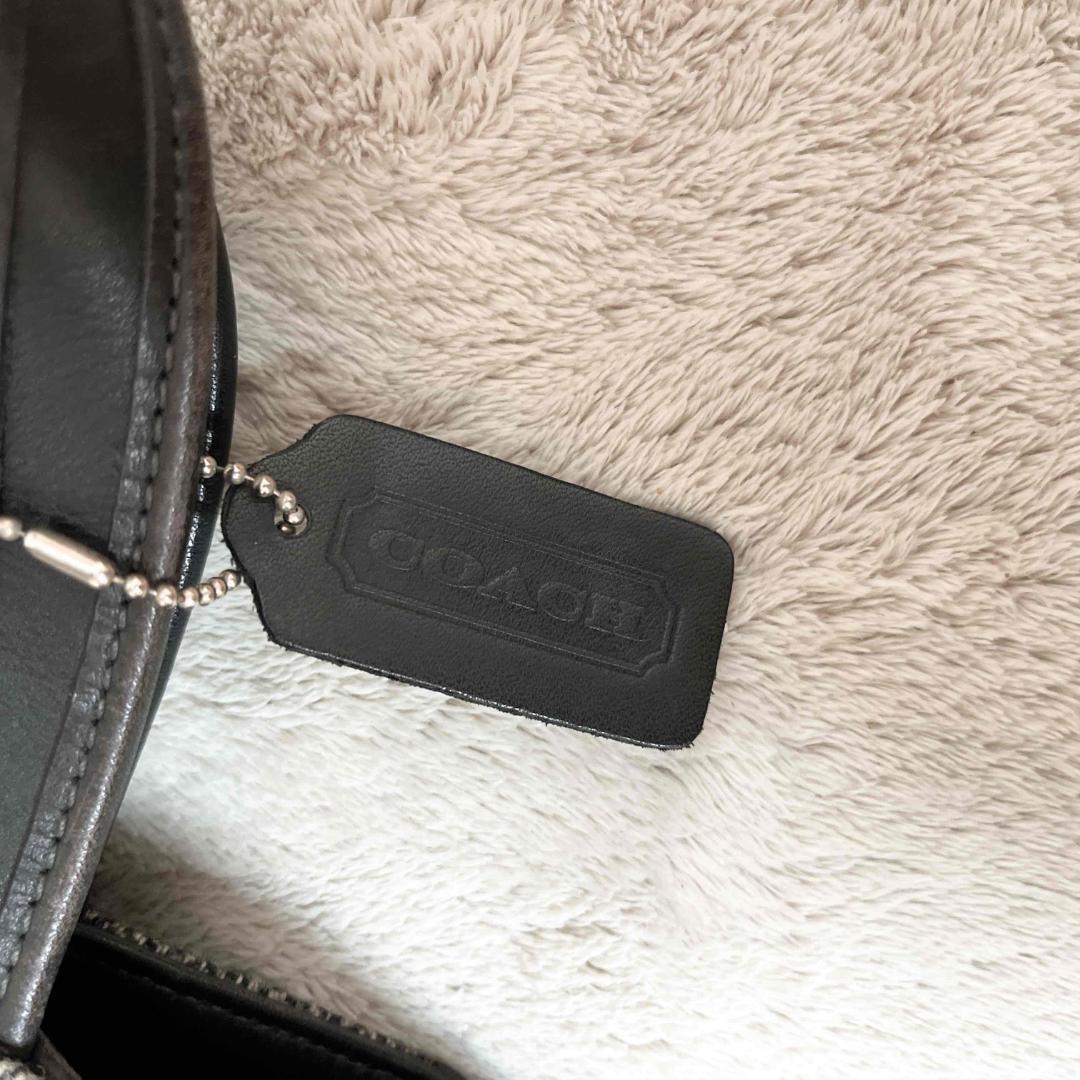 美品COACH コーチハンドバッグトートバッググレー灰色裏地チェック_画像7