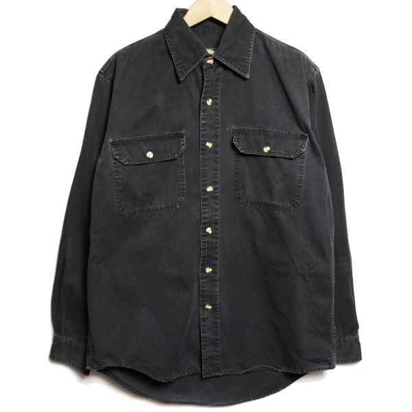 90's 00's カベラス Cabela's コットン キャンバス シャツ 黒 (M) ブラック ワークシャツ 90年代 00年代 旧タグ オールド アウトドア Y2K