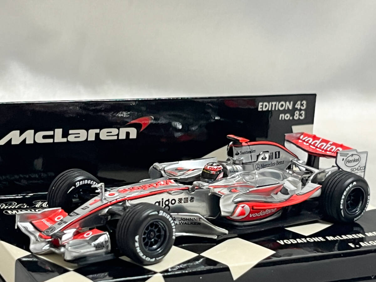 ミニチャンプス 1/43 ボーダフォン マクラーレン メルセデス MP4-22 F1グランプリ 2007 フェルナンド・アロンソ_画像1