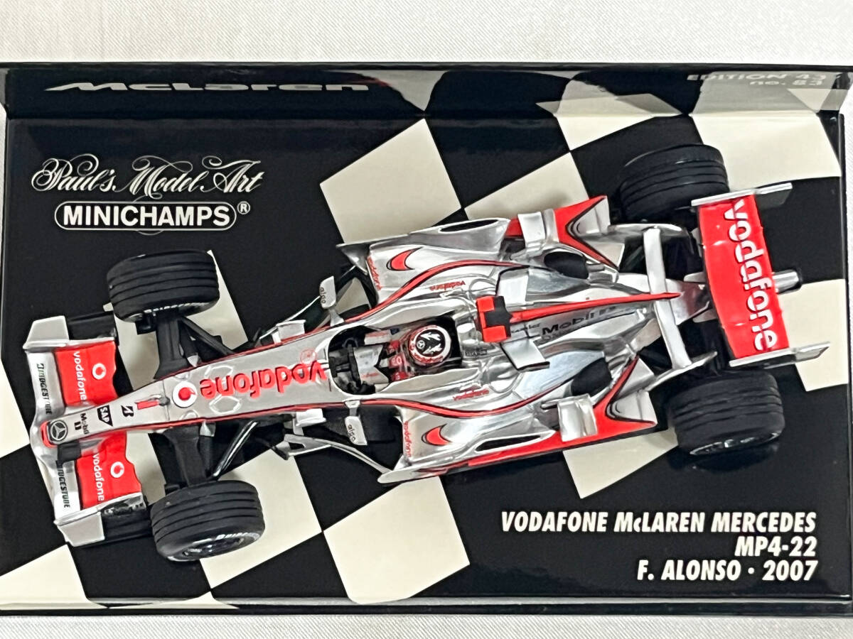 ミニチャンプス 1/43 ボーダフォン マクラーレン メルセデス MP4-22 F1グランプリ 2007 フェルナンド・アロンソ_画像8