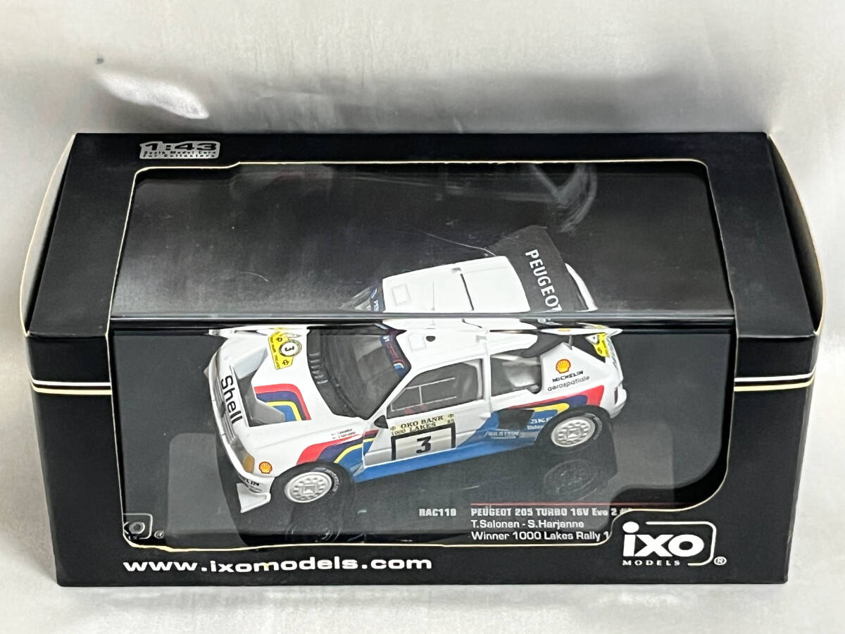 ixo 1/43 プジョー 205 ターボ 16V Evo 2 1985 1000湖ラリー優勝 ixo 1/43 プジョー 205 ターボ 16V Evo 2 1985 1000湖ラリー優勝