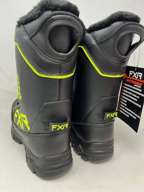 【日本未発売】FXR Racing スノーモービル X-Cross Speed Boots スノークロス ブーツ 保温 防水 黒/黄色 USサイズ 10 約28cm ● 新品未使用_画像5