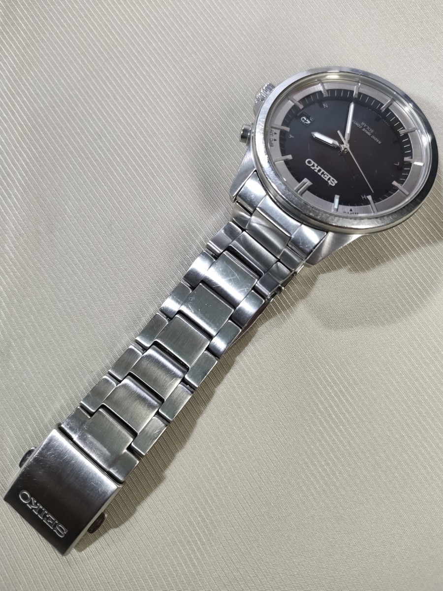 稼働品 SEIKO スピリット 定価47,250円 電波ソーラー腕時計 SBTM137 メンズ腕時計