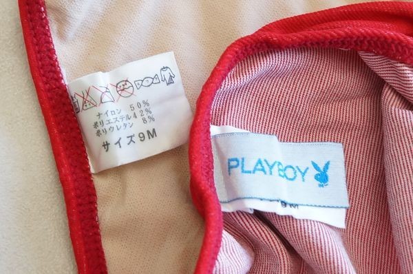 ★PlayBoy/サンエオリジンのデニム調レッドなローライズビキニパンツ/ビキニ水着パンツ/水着ボトム/スイムショーツ/スポーツビキニ_画像5