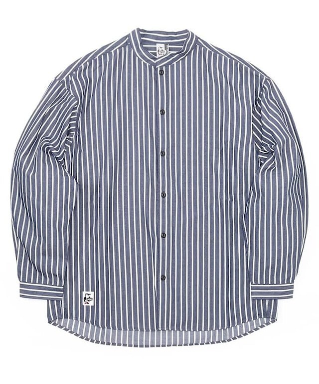 TE/CHUMS (チャムス) Oversized Button Front Hurricane Shirt Navy Stripe CH02-1184 Lサイズ