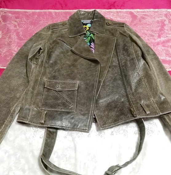  tea color Brown pig leather 100% coat / out ./ outer Brown pig skin 100% coat mantle