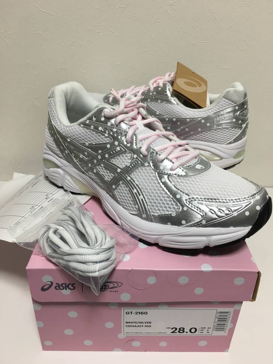 希少新品 28cm US10 アシックス Papergirl BEAMS Asics GT-2160 Silver ペイパーガール ビームス アシックス シルバー _画像1