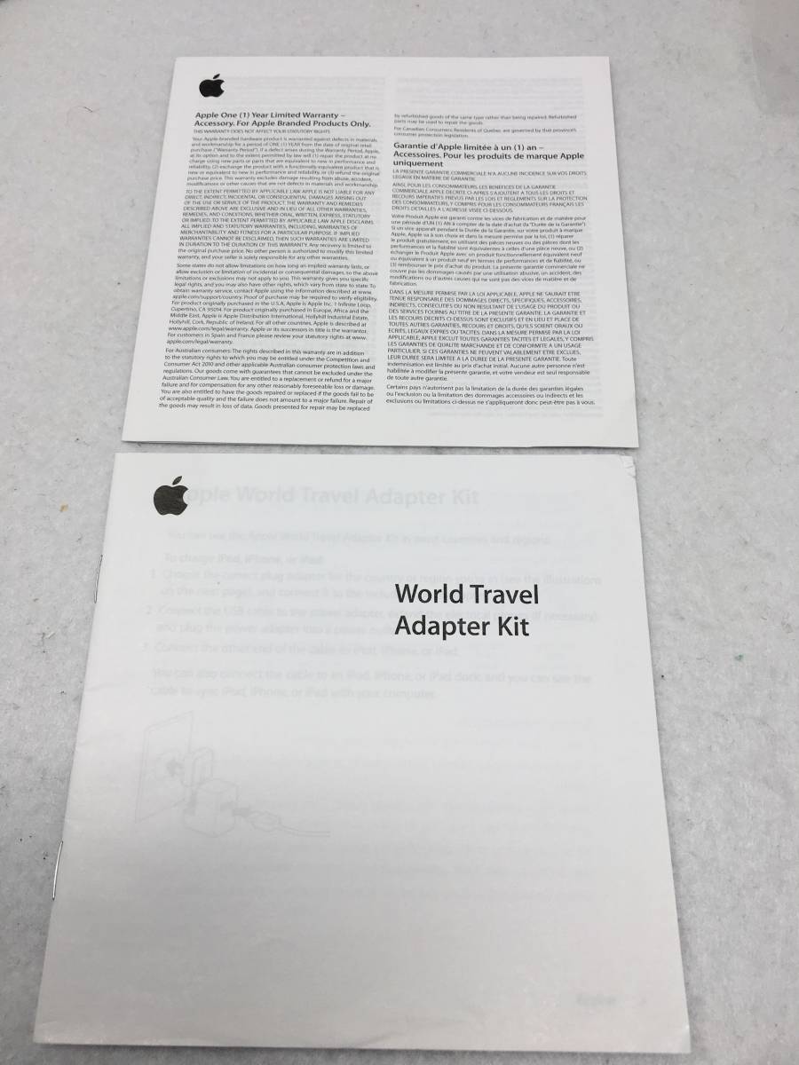 DY-228 まとめ Apple World Travel Adapter Kit MB974ZM/B ワールドトラベルアダプタキット iPad Camera Connection Kit iMac ACケーブル_画像4