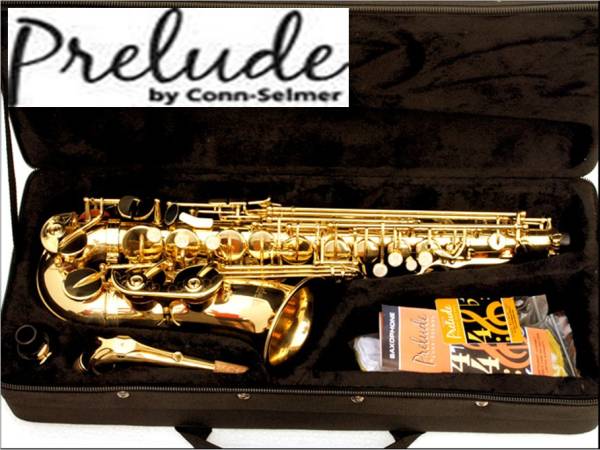 米 セルマー アルトサックス Prelude-by Selmer AS710 国内にて調整済 新品 送料無料 ゴールドラッカー セミハードケース他付属品おまけ付_専用セミハードケース他付属品付　送料無料