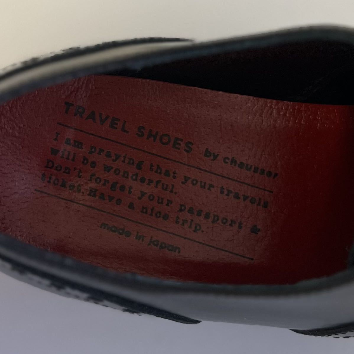  beautiful goods chaussershoseTRAVEL SHOES travel shoes wing chip original leather shoes 38 black made in Japan TR-004 leather shoes 