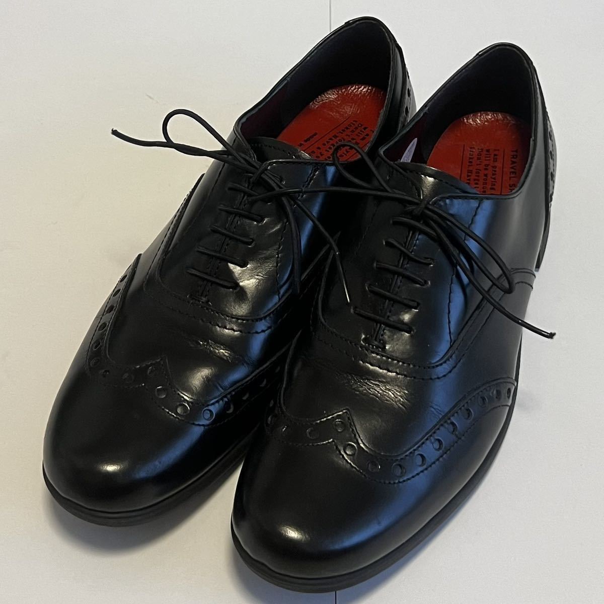  beautiful goods chaussershoseTRAVEL SHOES travel shoes wing chip original leather shoes 38 black made in Japan TR-004 leather shoes 