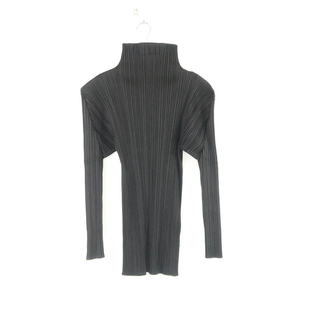 美品 PLEATS PLEASE ISSEI MIYAKE プリーツプリーズ イッセイミヤケ PP04-JK604 プリーツハイネックカットソー 3 AY5034A19