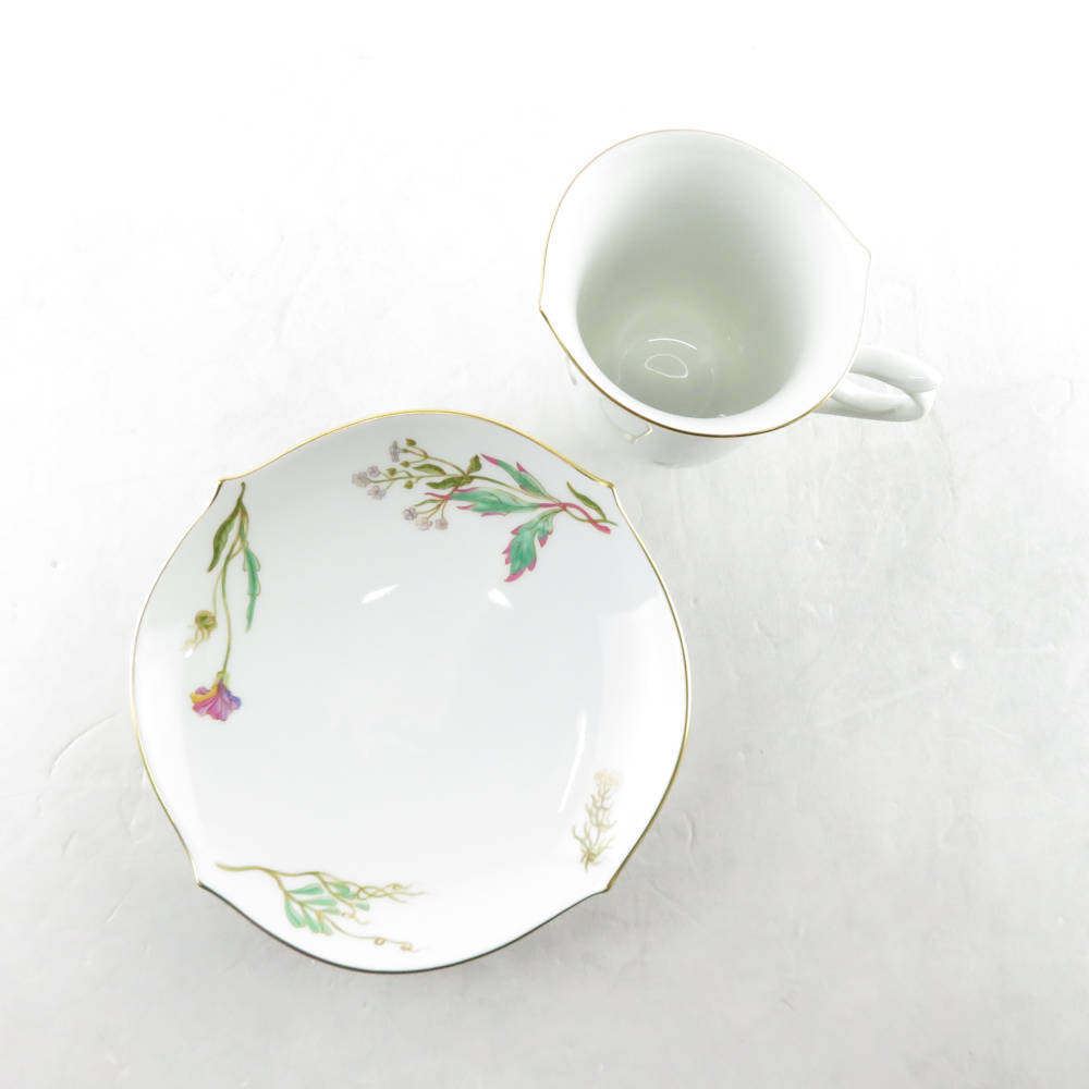 美品 MEISSEN マイセン フローラ コーヒーカップ＆ソーサー 1客 花柄 フラワー SO982X_画像2