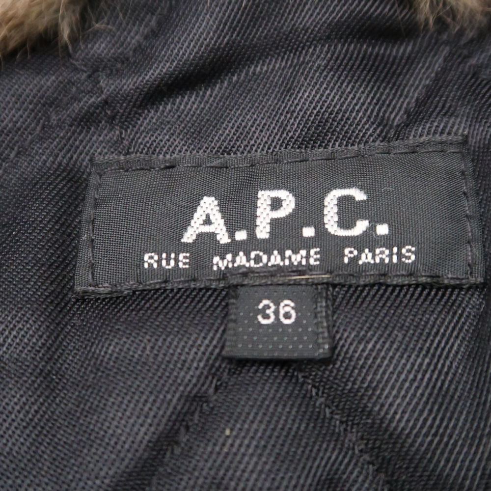 A.P.C A.P.C. cotton inside jacket 36 S cotton 100% rabbit fur jumper Zip up lady's AM5377A31