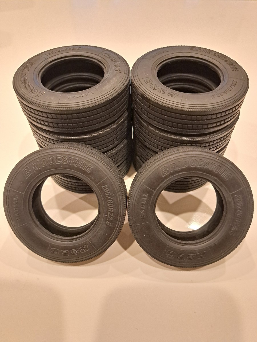 1/14 タミヤ新品ホイールと扁平タイヤ(BRIGESTONE)未使用10本 Yahoo!オークション - 10本セット タミヤ 1/14 トレーラー