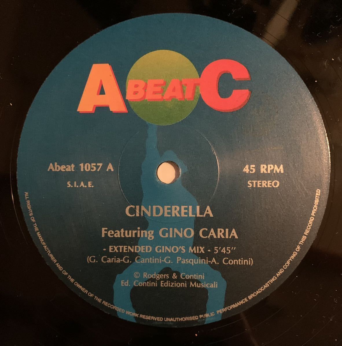 12インチGINO CARIA feat JAMES COOLER / CINDERELLA ABEAT1057 ユーロビート パラパラ マハラジャ DISCOの画像3