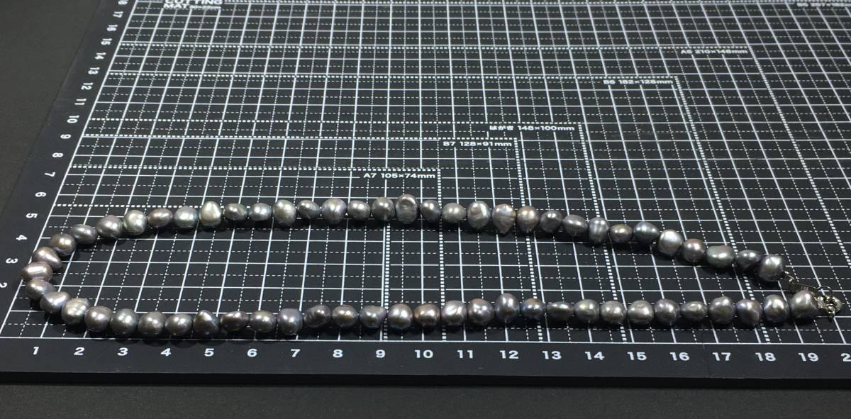 真珠ネックレス 留具シルバー925刻印 真珠 パール ネックレス SILVER 925 約40.1cm 約6mm 約23.9g _画像10