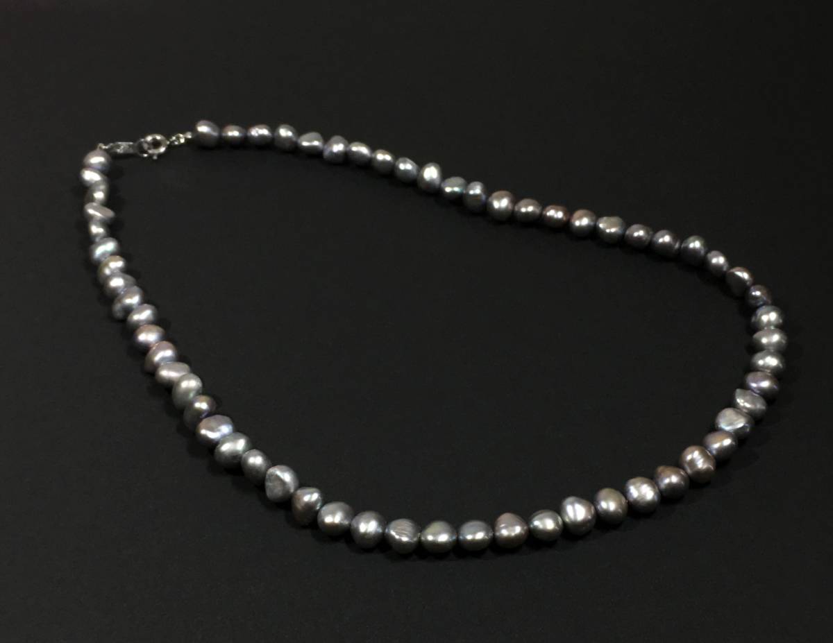 真珠ネックレス 留具シルバー925刻印 真珠 パール ネックレス SILVER 925 約40.1cm 約6mm 約23.9g _画像2