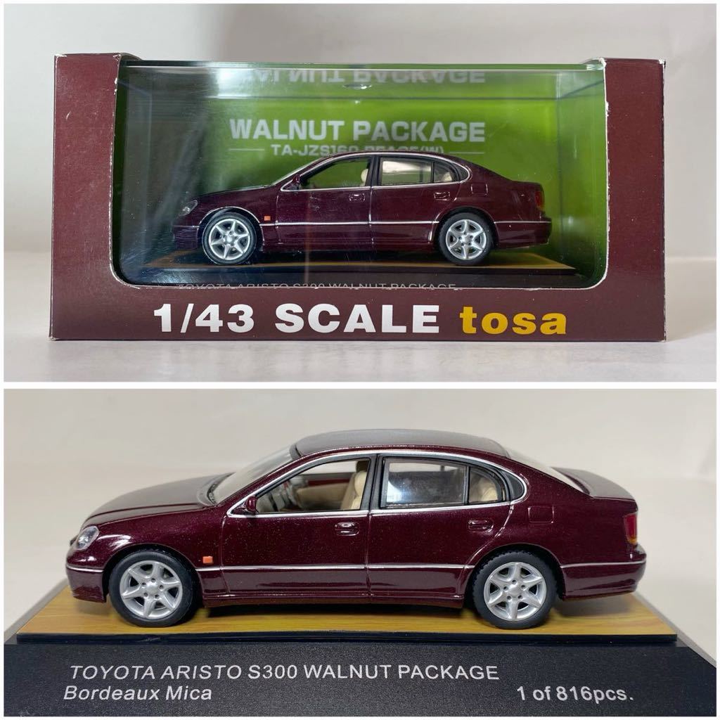 tosa 1/43 TOYOTA ARISTO アリスト S300 WALNUT PACKAGE 1of816pcs ボルドーマイカの画像1