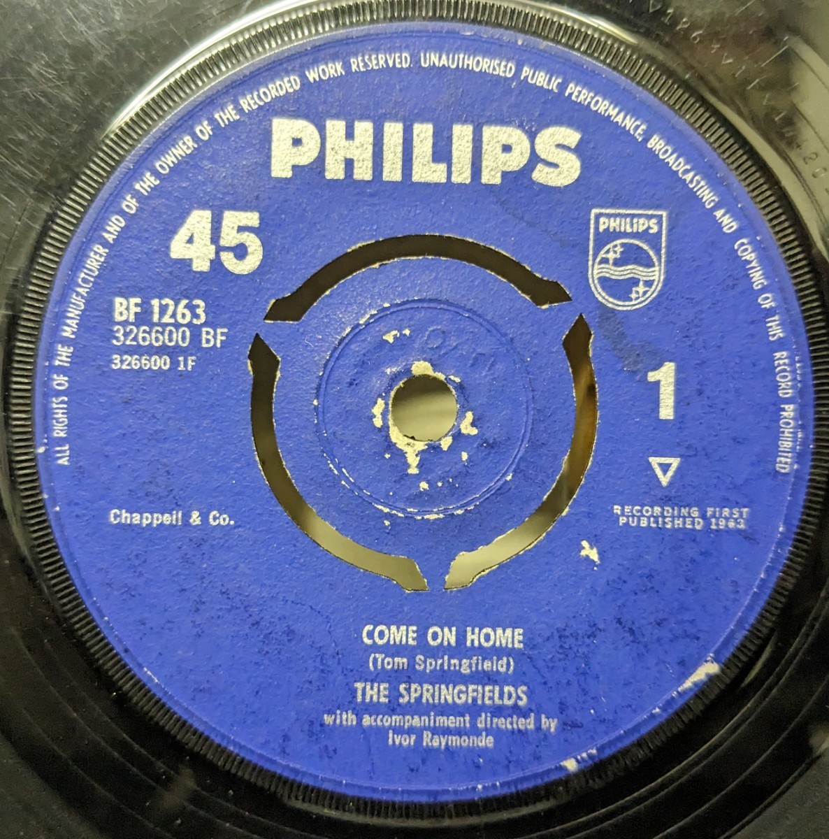 *THE SPRINGFIELDS/COME ON HOME1963\'UK PHILIPS7INCH