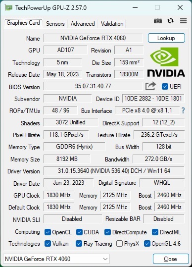 玄人志向 GG-RTX4060-E8GB/SF GeForce RTX 4060 NVIDIA_画像5