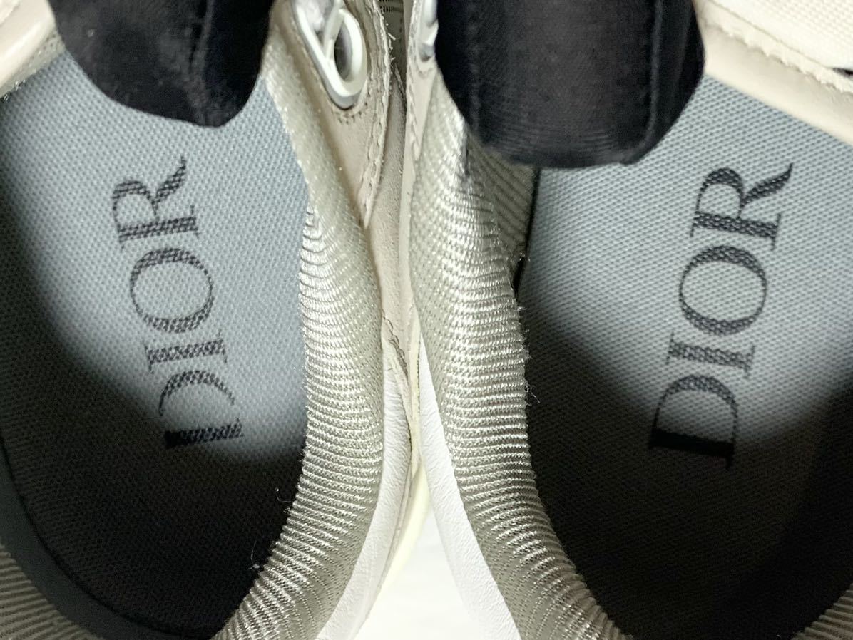 希少 美品 ディオール Dior B27 オブリーク ギャラクシー スムースカーフスキン レザー ロートップ ローカット スニーカー 42 26.5～27cm_画像9