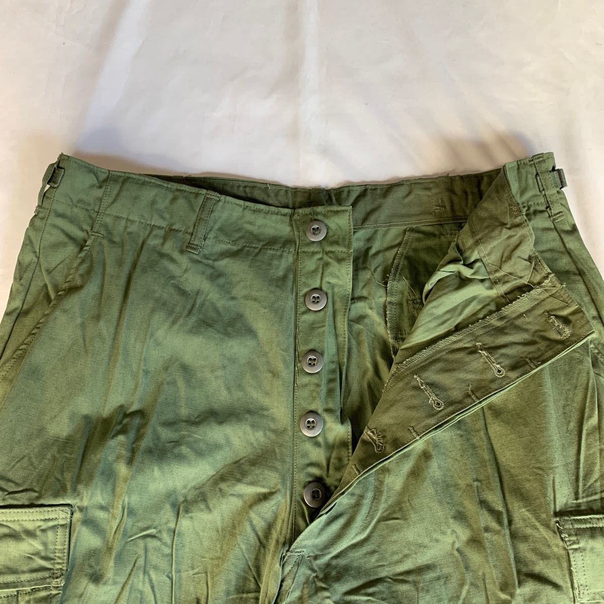 60s U.S.ARMY JUNGLE FATIGUE TROUSERS 3rd DEAD STOCK USARMY ジャングルファティーグ カーゴパンツ ノンリップ デッドストック 送料無料 の画像5