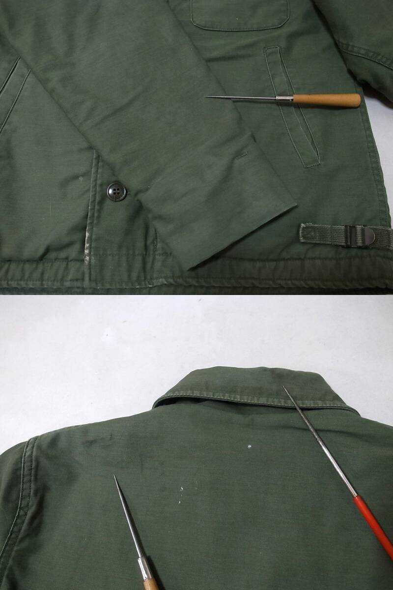 【ステンシル入り】80s US NAVY 米軍 A-2 ミリタリーデッキジャケット /ビンテージ40s50s60s USN ARMY 海軍 N-1 G-1 USMC MA-1 L-2B ナム戦_画像9