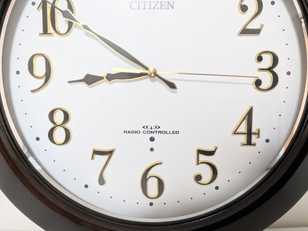 CITIZEN シチズン 電波時計 壁掛け時計 電波掛け時計 掛け時計 木枠 円形 ネムリーナマロード アナログ インテリア