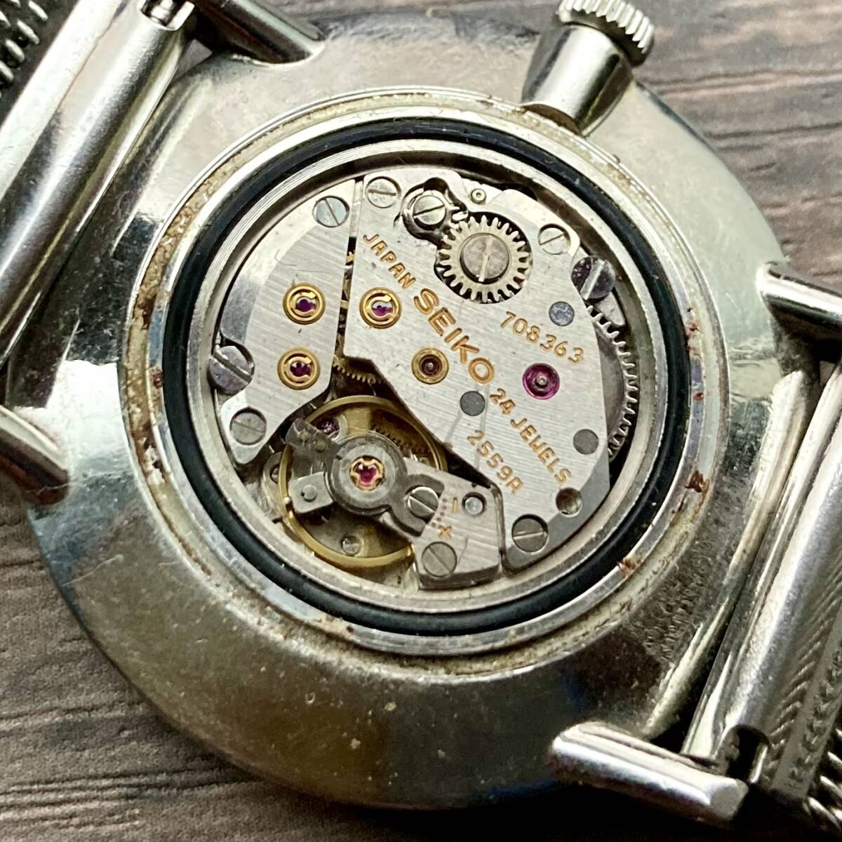 【動作品】セイコー シャリオ アンティーク 腕時計 1980年 手巻き メンズ Seiko Chariot ケース径33㎜ ビンテージ ウォッチ 男性 レトロ_画像8