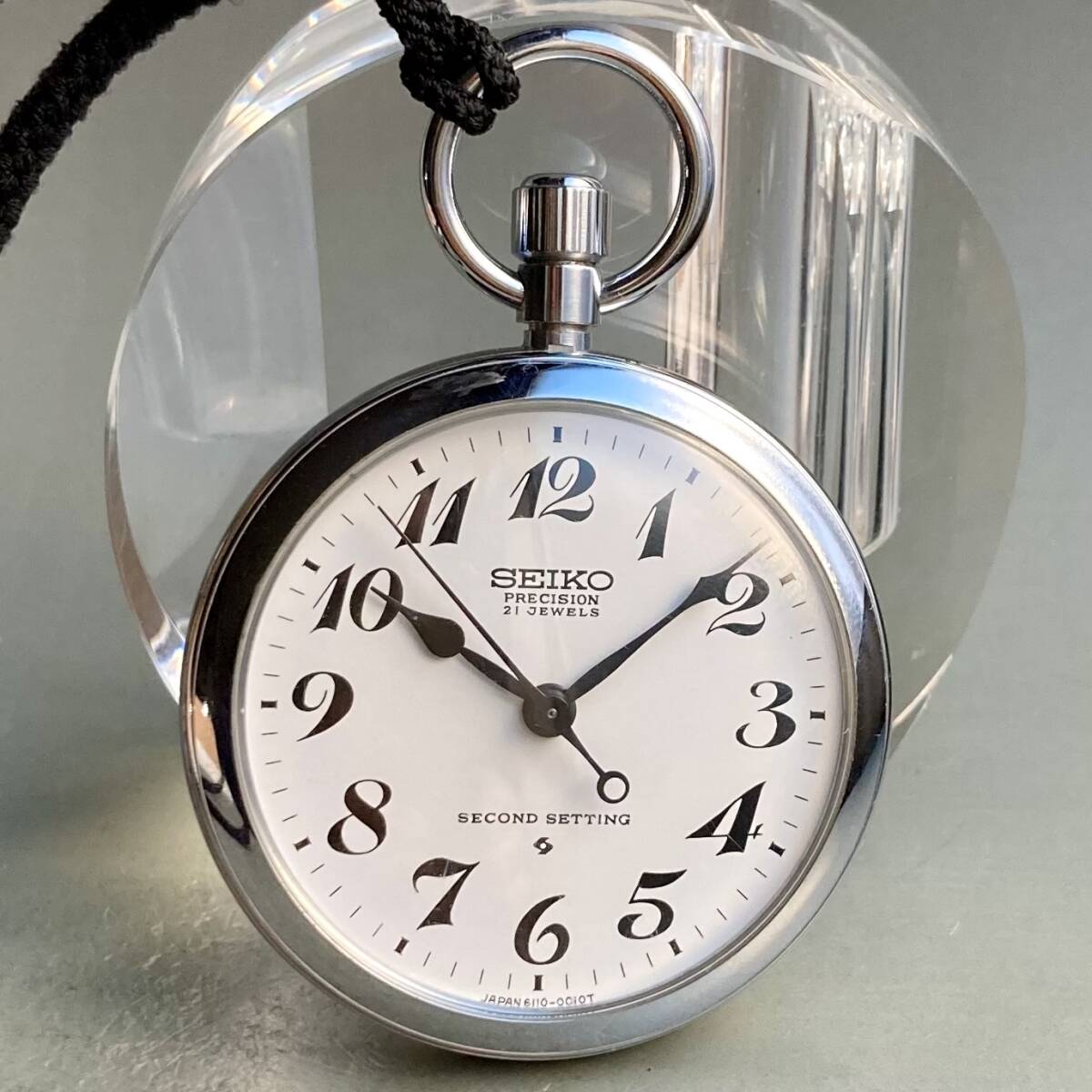 【動作品】セイコー SEIKO アンティーク 懐中時計 1973年 手巻き 鉄道 ケース径50㎜ ビンテージ ポケットウォッチ オープンフェイス