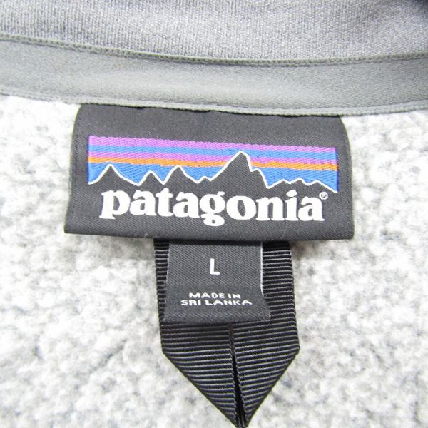 PatagoniaサイズL ベター セーター フリース ベスト ジップアップ ジレ グレー 企業ロゴ 刺繍 パタゴニア 古着 ビンテージ 3F1707_画像4