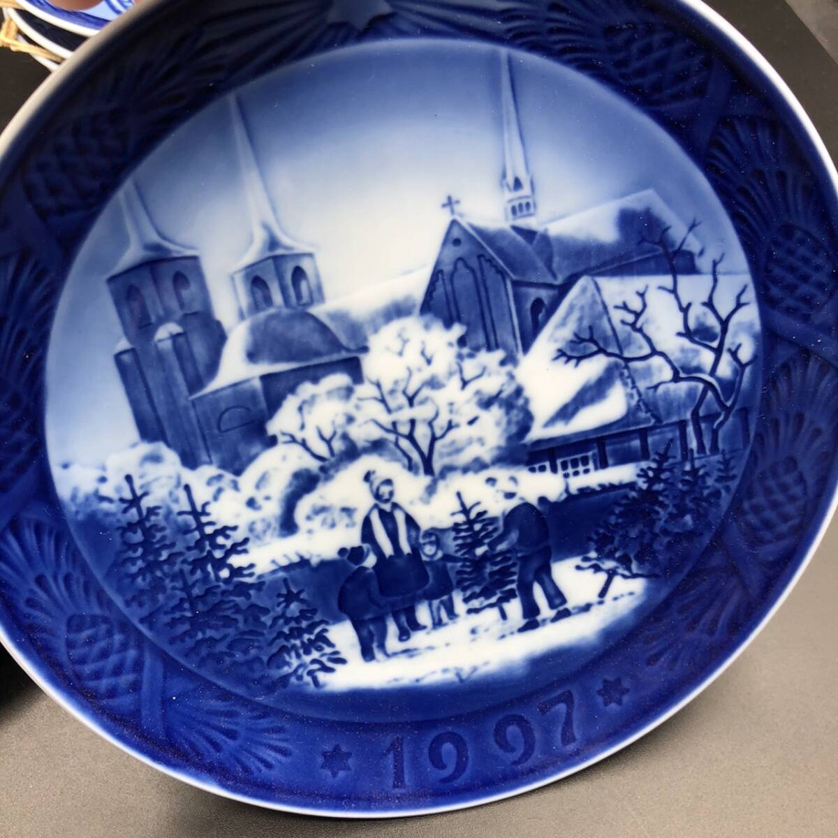 N)◎ロイヤルコペンハーゲン 1996 イヤープレート 飾り皿 洋食器 陶磁器 青 ブルー ブランド ROYAL COPENHAGEN◎ P0204_画像6